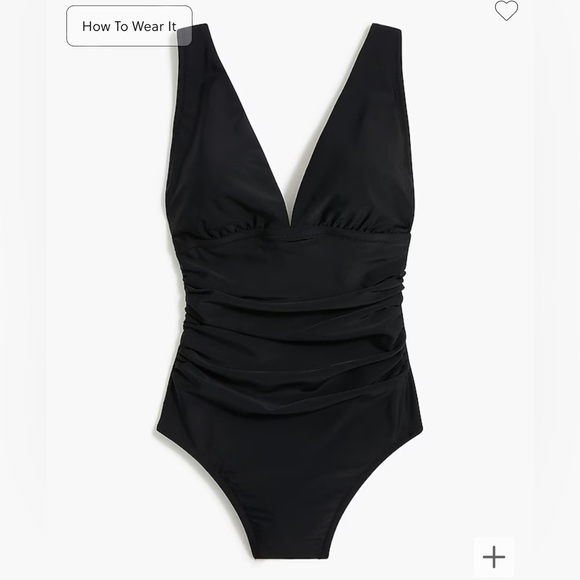 J Crew V-neck ruched one-piece swimsuit - Picture 2 of 4